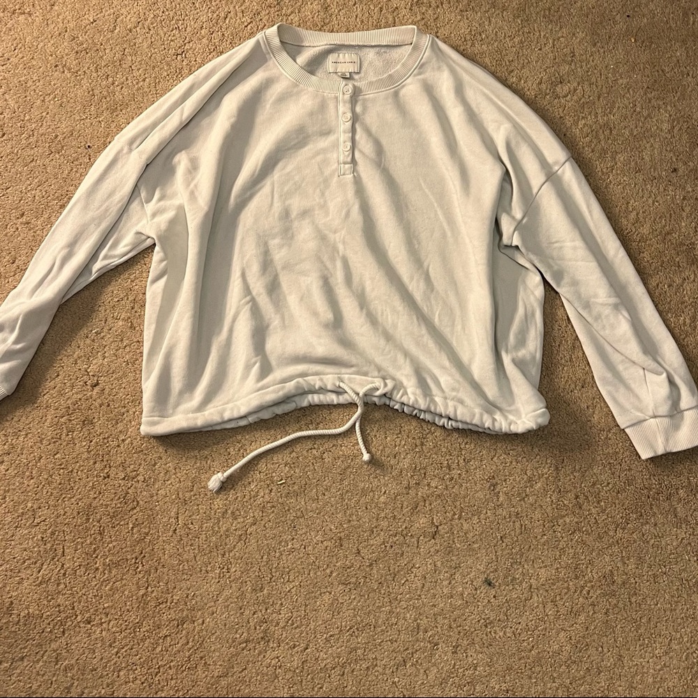 American eagle, off white sweater/long sleeve, large. Used